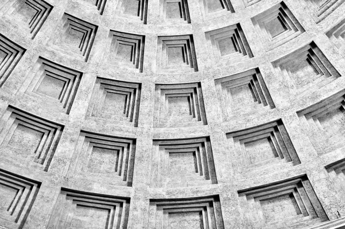 The coffered ceiling of the Pantheon’s dome The coffered ceiling of the Pantheon’s dome, an ancient masterpiece of geometry, engineering, and aesthetics