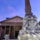The fountain that sits directly in front of the Pantheon in Rome's Piazza della Rotonda